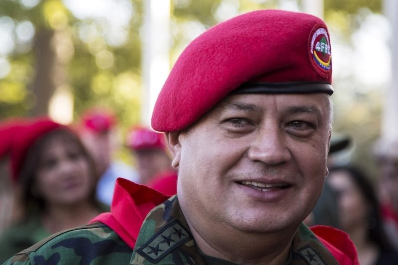 © Reuters. Venezuela's head of National Assembly, Diosdado Cabello attends a rally to commemorate 23rd anniversary of 1992 coup attempt led by former President Chavez, in Caracas