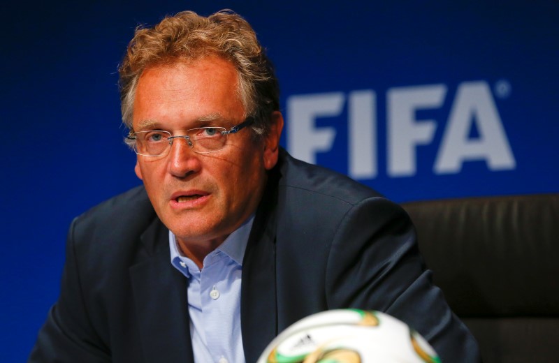 © Reuters. LA FIFA DÉMENT L'IMPLICATION DE JÉRÔME VALCKE DANS UN TRANSFERT LITIGIEUX D'ARGENT