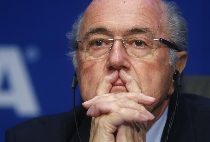 © Reuters. Presidente da Fifa, Joseph Blatter, durante entrevista coletiva