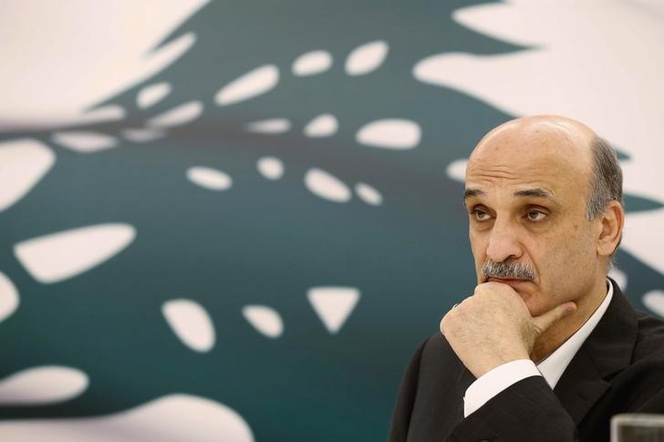 © Reuters. Líder das forças libanesas cristãs, Samir Geagea, concede entrevista à Reuters