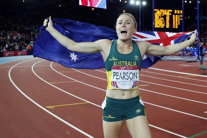 © Reuters. كسر في ذراع الأسترالية بيرسون يهدد مشاركتها في بطولة العالم لألعاب القوى ببكين
