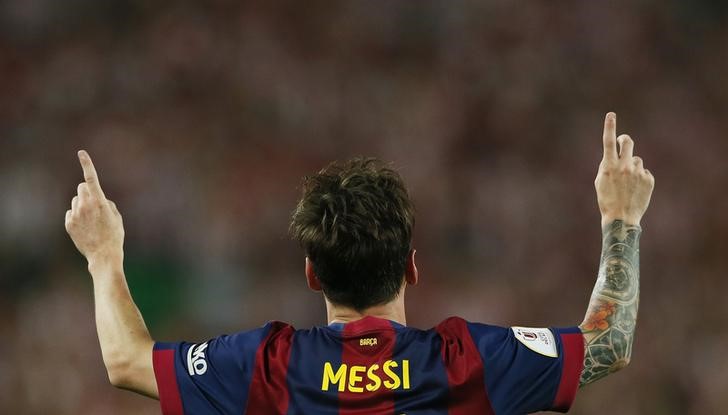 © Reuters. Lionel Messi, el hombre clave del Barça en su camino hacia el triplete