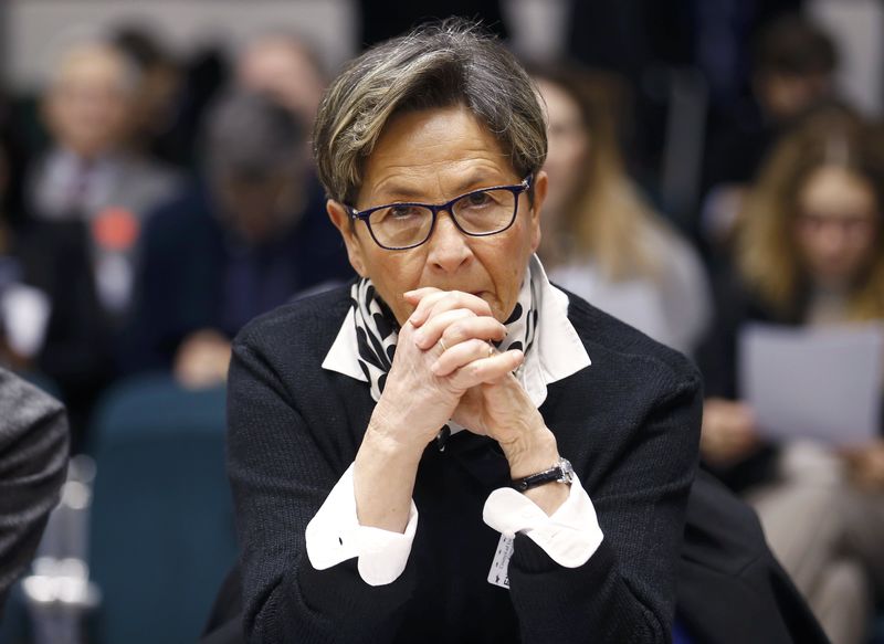 © Reuters. File photo of Viviane Lambert, the mother of Vincent Lambert, as she waited for the start of an hearing concerning the case of her son at the European Court of Human Rights in Strasbourg