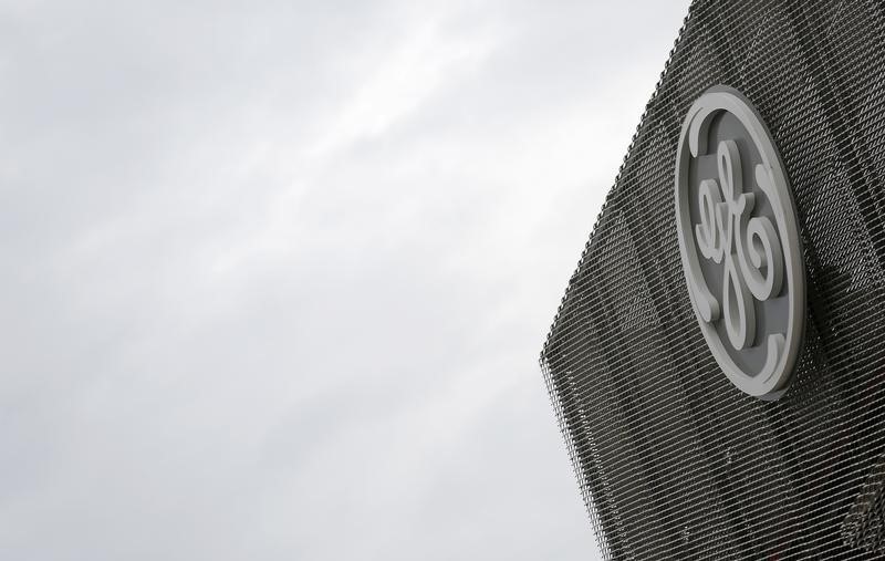 © Reuters. The logo of U.S. conglomerate General Electric is pictured at the company's site in Belfort