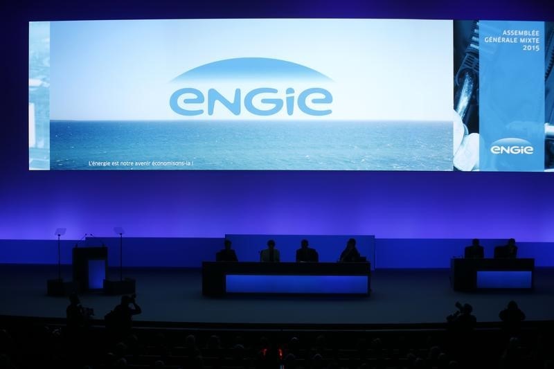 © Reuters. ENGIE PARMI LES PLUS FORTES BAISSES EN BOURSE DE PARIS À MI-SÉANCE