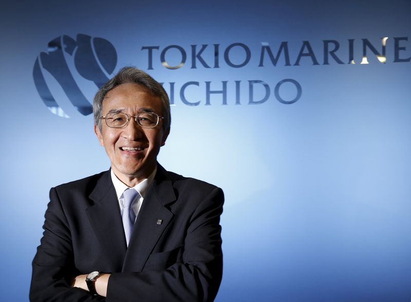 © Reuters. Tokio Marine Holdings Inc President and CEO Nagano poses for a photo at the company headquarters in Tokyo