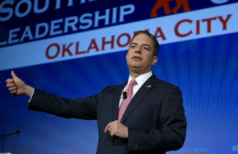 © Reuters. Republican National Committee  Chairman Reince Priebus speaks at the Southern Republican Leadership Conference in Oklahoma City