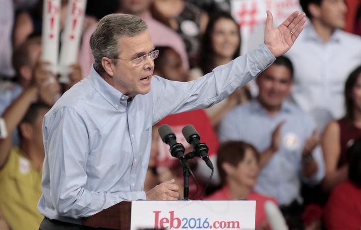 © Reuters. Jeb Bush anuncia pré-candidatura à Presidência dos EUA em Miami