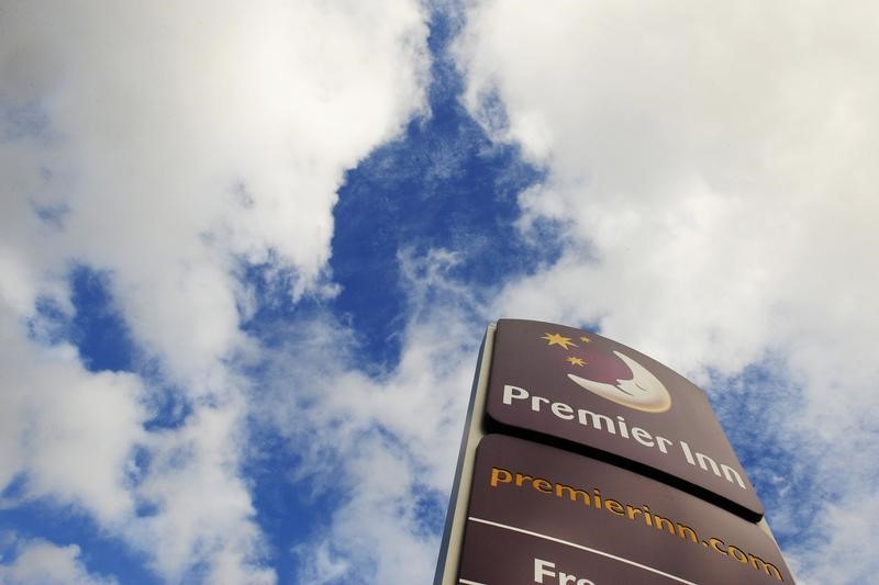 © Reuters. A Premier Inn sign is seen in Leeds, northern England