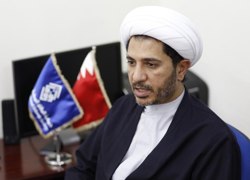© Reuters. Bahrain's main opposition party Al Wefaq leader Salman speaks to Reuters at the party's headquarters in Bilad Al Qadeem, west of Manama