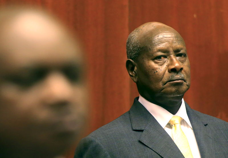 © Reuters. Uganda's President Yoweri Museveni prepares to deliver his state of the nation address in capital Kampala