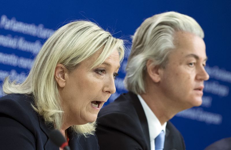 © Reuters. Le Pen y Wilders forman un nuevo bloque de extrema derecha en la Eurocámara