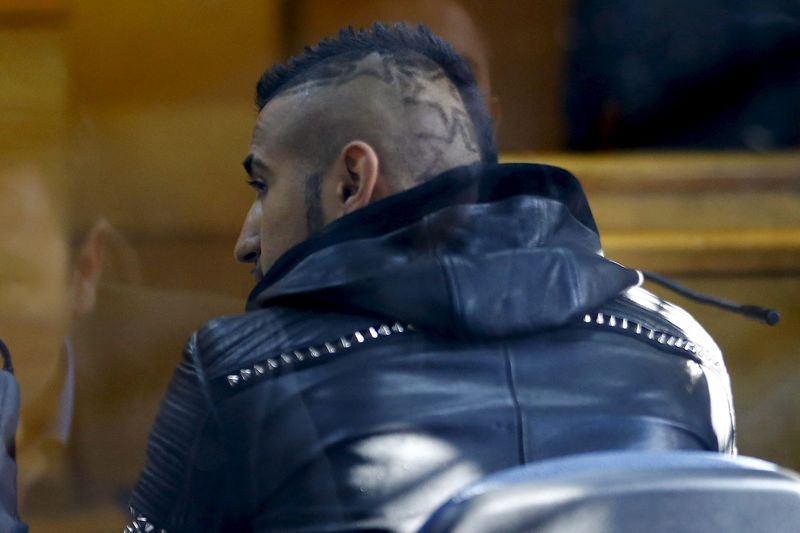 © Reuters. Jogador do Chile Arturo Vidal é visto durante audiência na cidade de San Bernardo 