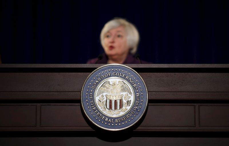 © Reuters. Federal Reserve Chair Janet Yellen attends a news conference after chairing the second day of a two-day meeting of the Federal Open Market Committee to set interest rates in Washington 