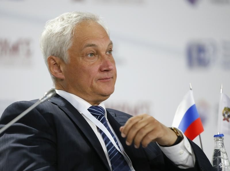 © Reuters. Assessor econômico do Kremlin, Andrei Belousov, durante evento em Moscou