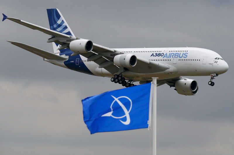 © Reuters. AIRBUS DÉPASSE IN EXTREMIS BOEING AU BOURGET