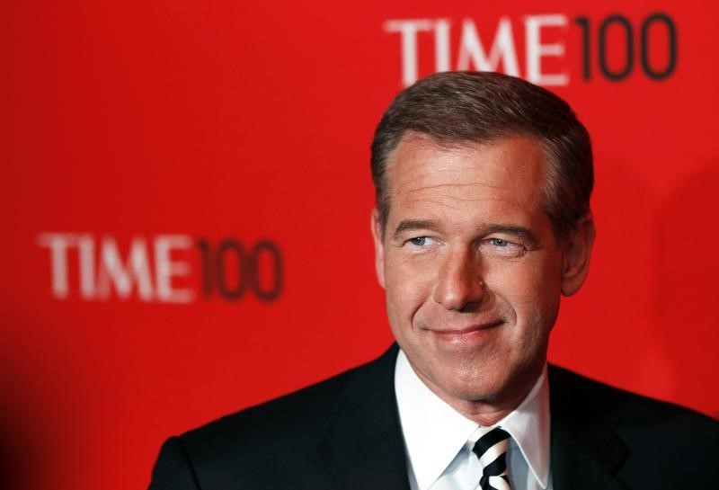 © Reuters. Television personality Brian Williams arrives at the Time 100 Gala in New York