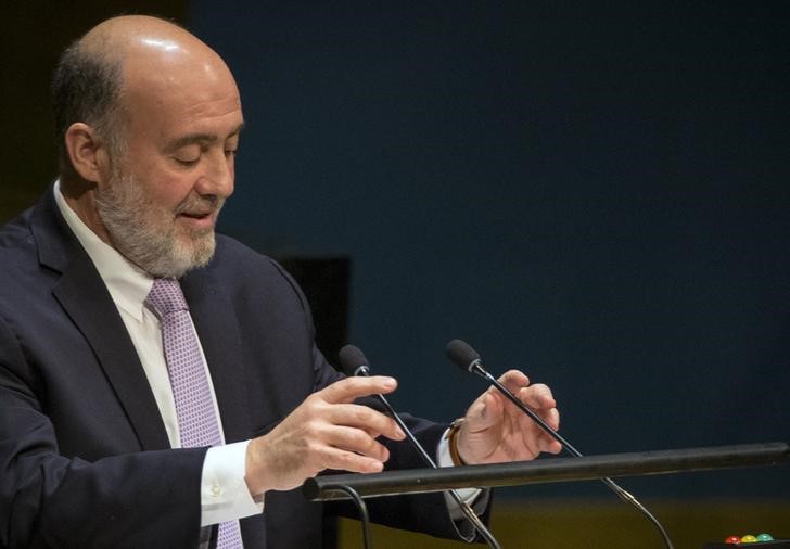 © Reuters. Embaixador israelense na ONU Prosor faz discurso em Nova York