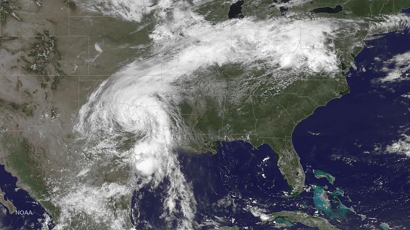 © Reuters. Imagem de satélite da Depressão Tropical Bill