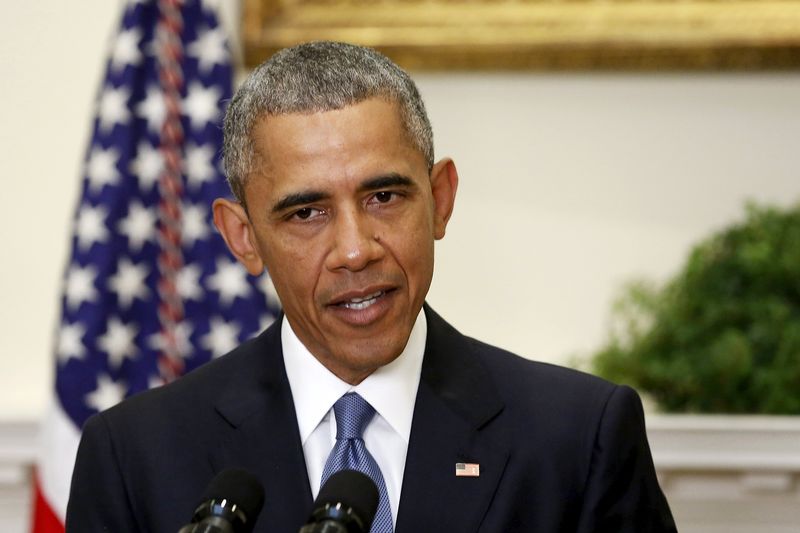 © Reuters. Presidente dos EUA Barack Obama faz discurso na Casa Branca 