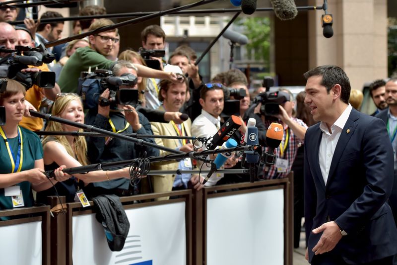 © Reuters. Premiê grego, Alexis Tsipras, em Bruxelas, na Bélgica