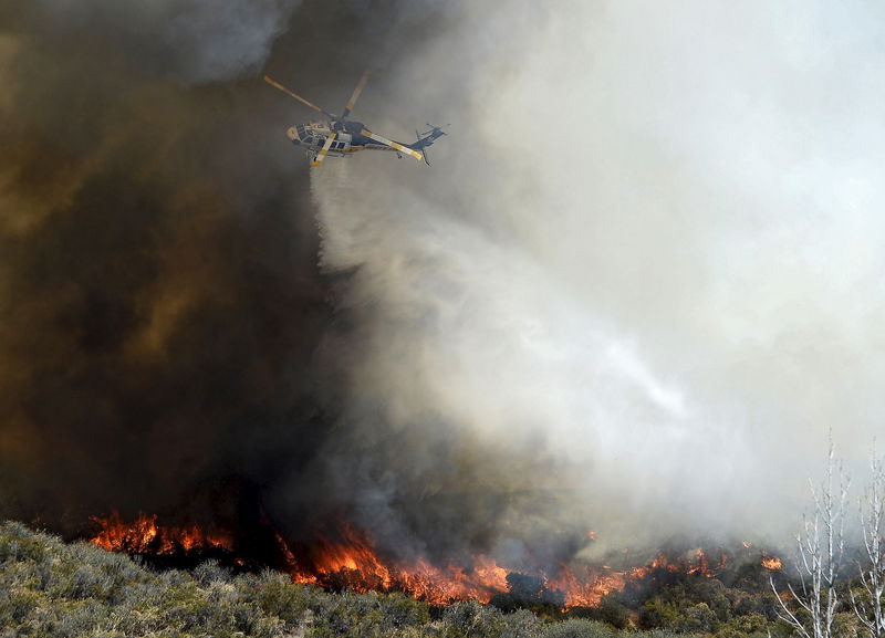 © Reuters. حرائق الغابات تهدد الأف المنازل في جنوب كاليفورنيا