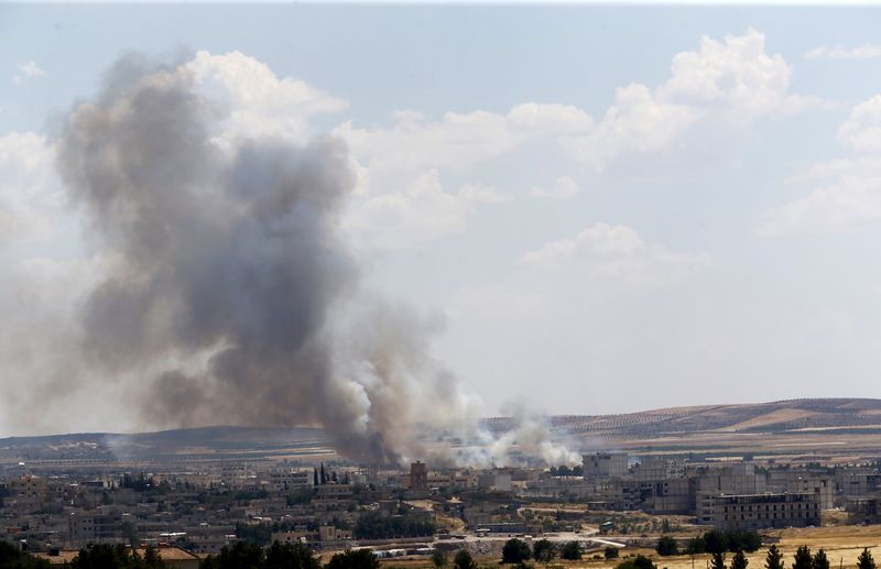 © Reuters. شاهد:انفجار يهز كوباني في سوريا