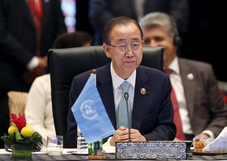 © Reuters. بان جي مون: الأمم المتحدة ستقدم خطة عمل شاملة لهزيمة العنف والتطرف