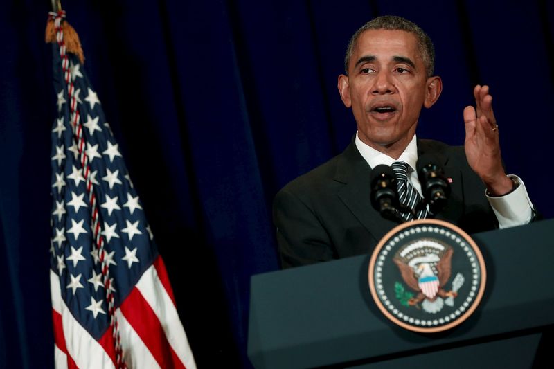 © Reuters. Obama dijo que no cesará en la lucha contra Estado Islámico, insta a Rusia a ayudar