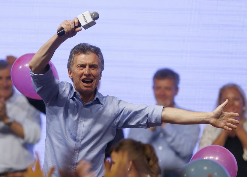 © Reuters. Mauricio Macri, opositor de centro-direita, após resultado das eleições presidenciais, em Buenos Aires