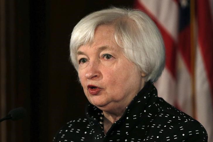 © Reuters. Federal Reserve Chair Janet Yellen delivers remarks at the Federal Reserve Conference on Monetary Policy Implementation and Transmission in the Post-Crisis Period in Washington