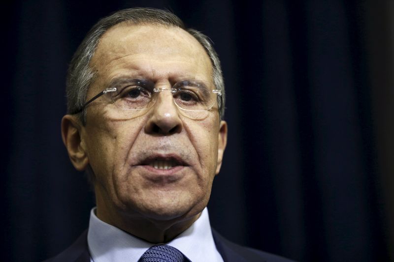 © Reuters. Ministro das Relações Exteriores da Rússia, Sergei Lavrov, durante encontro em Sochi