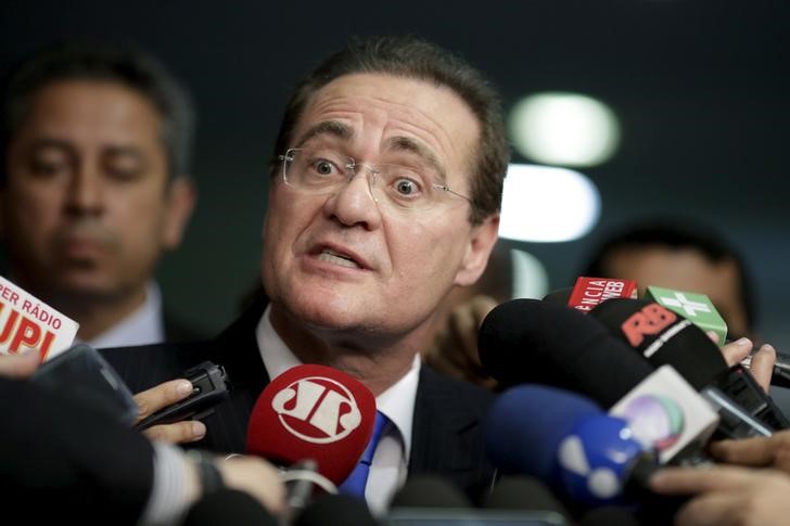 © Reuters. Presidente do Congresso Nacional, senador Renan Calheiros (PMDB-AL), após encontro em Brasília