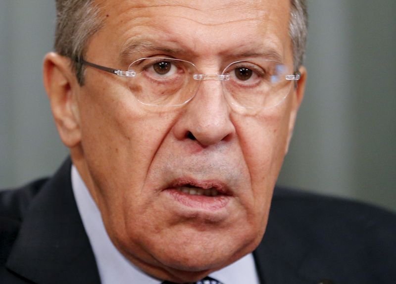 © Reuters. Ministro das Relações Exteriores da Rússia, Sergei Lavrov, durante evento em Moscou