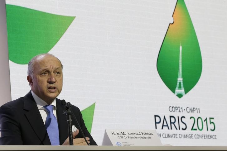 © Reuters. فرنسا: 183 دولة أعدت خططا لمكافحة تغير المناخ واستمرار العراقيل قبل القمة