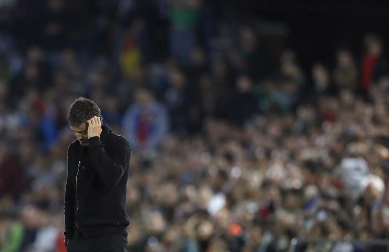 © Reuters. لويس انريكي: مباراة بيانوبينسي خطر على برشلونة