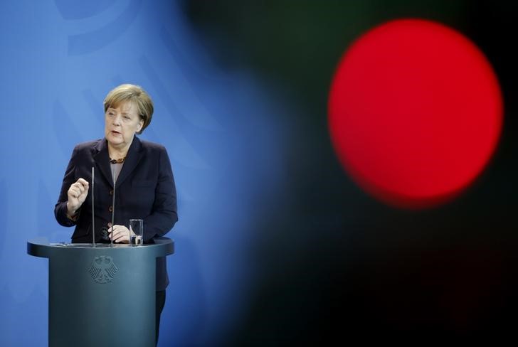 © Reuters. Chanceler alemã, Angela Merkel, durante entrevista coletiva em Berlim