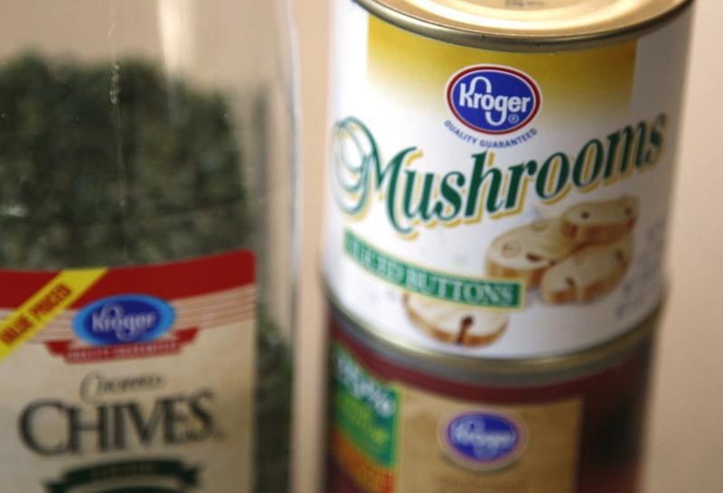 © Reuters. A selection of Kroger brand products is displayed in Golden