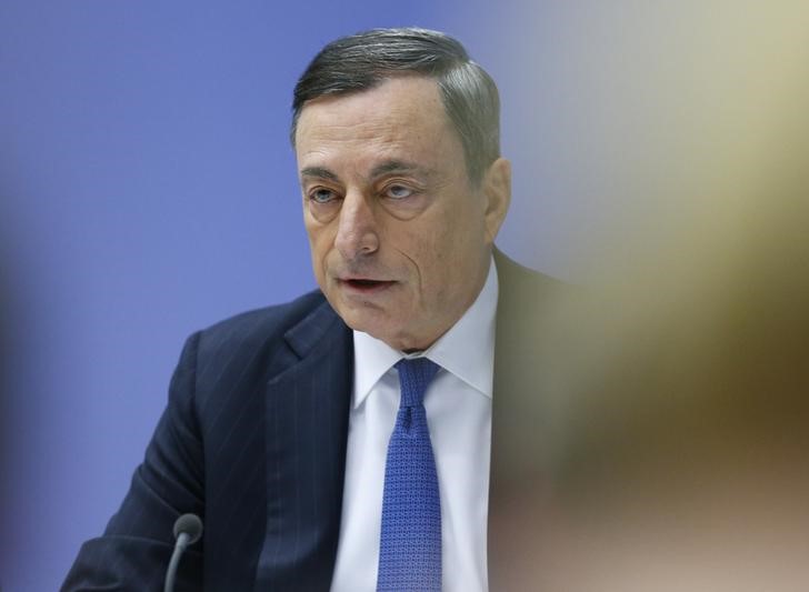 © Reuters. Presidente do Banco Central Europeu, Mario Draghi, durante evento em Frankfurt