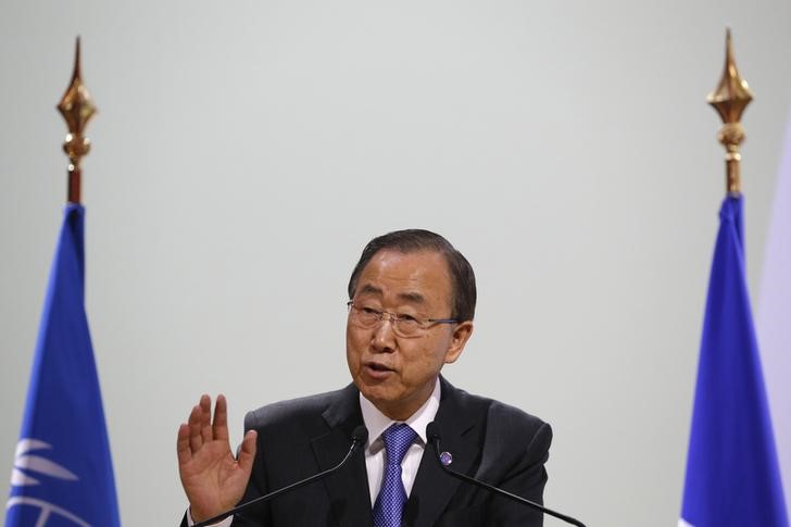 © Reuters. Secretário-geral da ONU, Ban Ki-moon, durante encontro em Paris