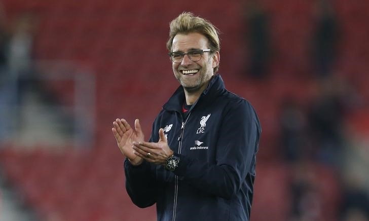 © Reuters. Técnico do Liverpool, Juergen Klopp, durante partida contra o Southampton pela Liga Inglesa