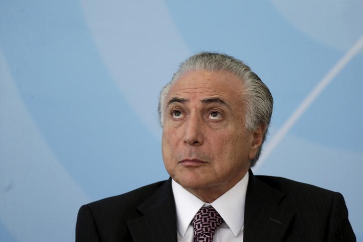 © Reuters. Vice-presidente Michel Temer durante cerimônia no Palácio do Planalto, em Brasília