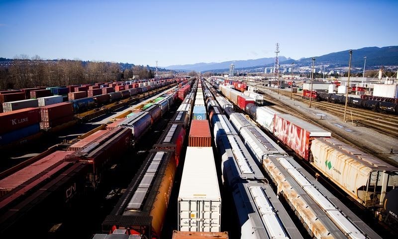 © Reuters. The Canadian Pacific railyard is pictured in Port Coquitlam.