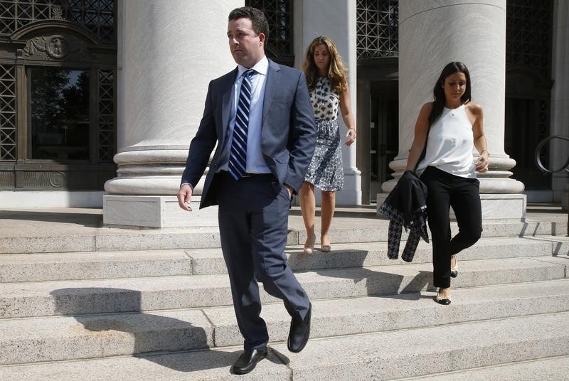 © Reuters. Litvak, a former managing director at Jefferies Group Inc., walks from the U.S. District Court in New Haven, Connecticut after his sentencing hearing