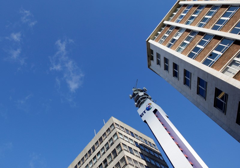 © Reuters. The British Telecom tower is seen in Birmingham