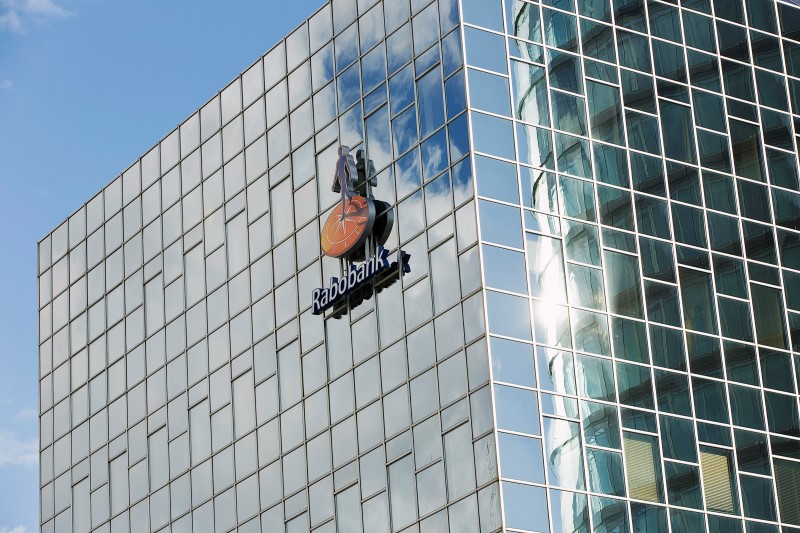 © Reuters. The logo of Rabobank is seen on the building of its headquarters in Utrecht