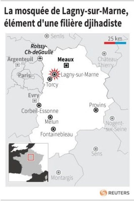 © Reuters. LA MOSQUÉE DE LAGNY-SUR-MARNE, ÉLÉMENT D'UNE FILIÈRE DJIHADISTE 