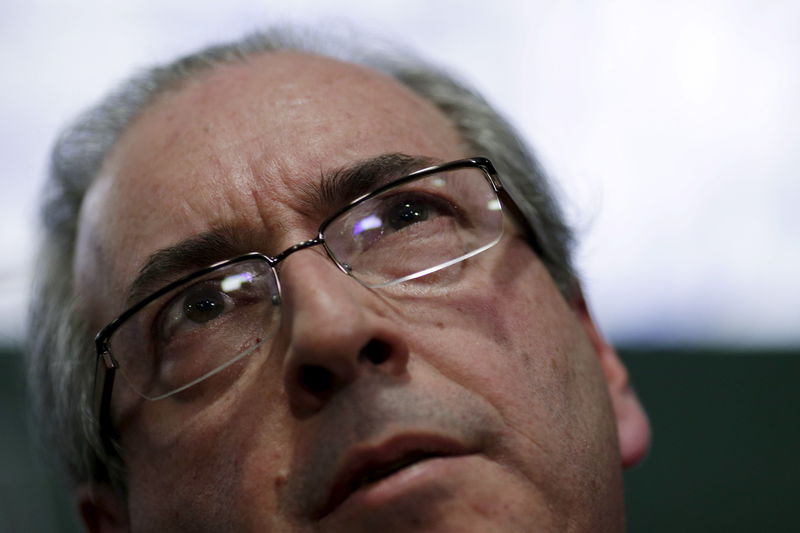 © Reuters. Eduardo Cunha durante entrevista na Câmara dos Deputados