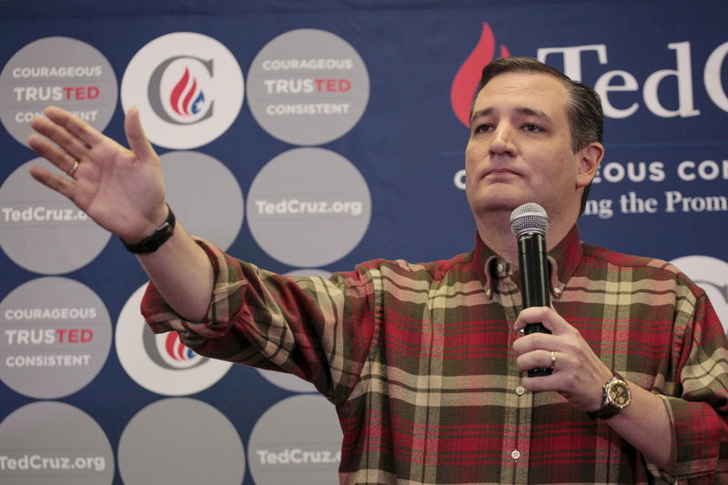 © Reuters. U.S. Republican presidential candidate Ted Cruz speaks at a 2nd Amendment Coalition announcement at CrossRoads Shooting Sports in Johnston