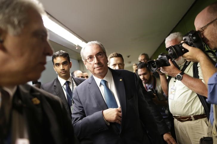 © Reuters. Cunha na Câmara dos Deputados após conceder entrevista 